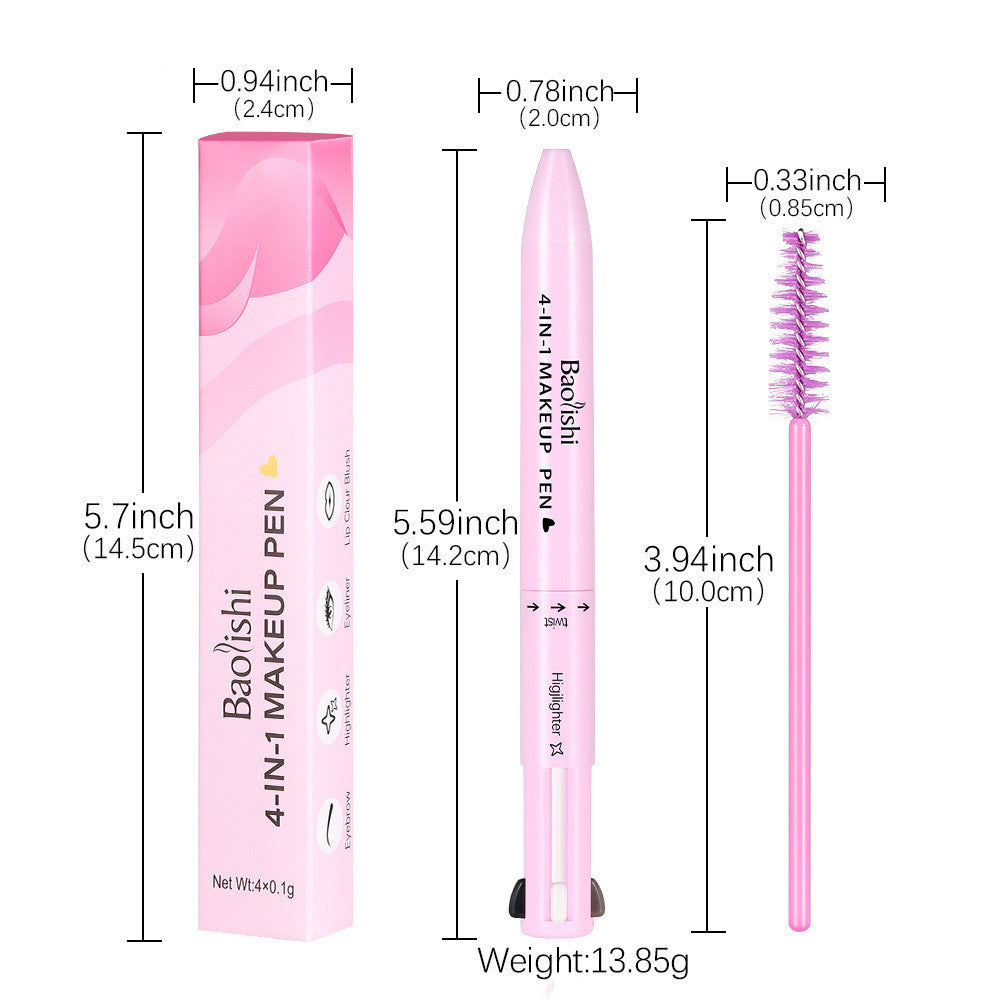 Versatile Four-in-one Makeup Multi-color Highlight Eyeliner Brush