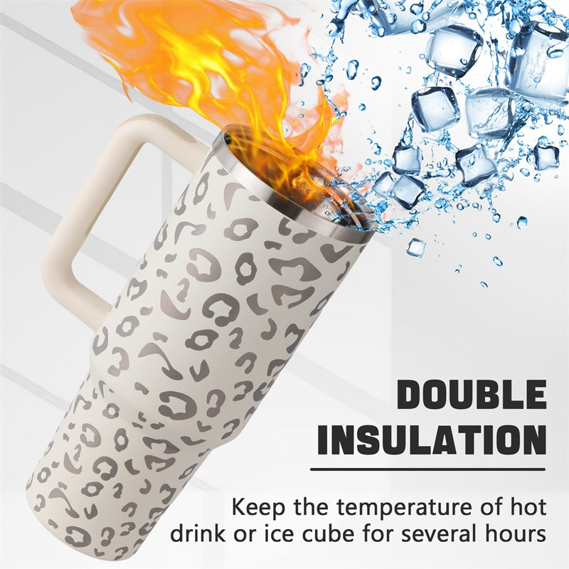40oz Portable Stainless Steel Water Bottle Mug With Handle