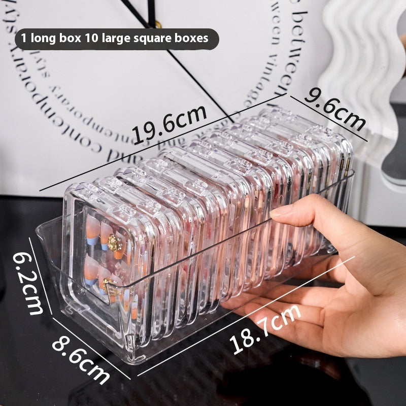 Transparent Manicure Nail Box: Elegant Handmade Dustproof Storage Solution