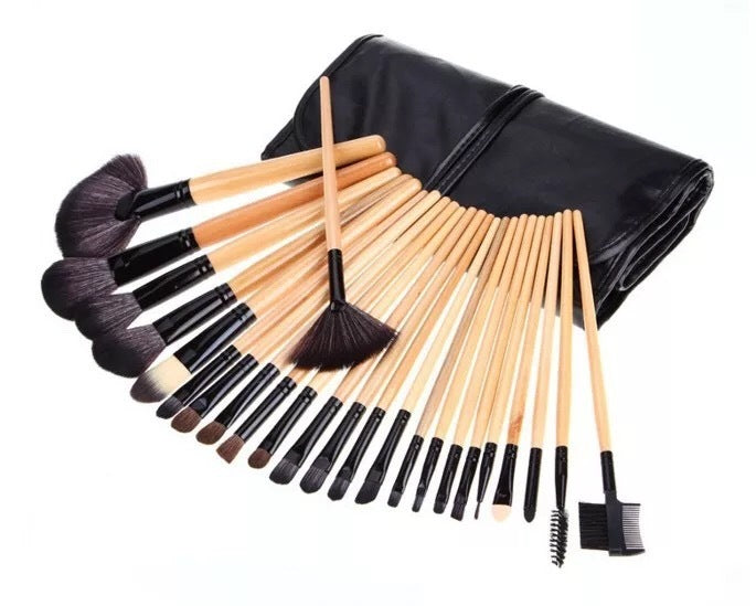 Complete 24 PCs Makeup Brush Set With Horse Hair Elegance