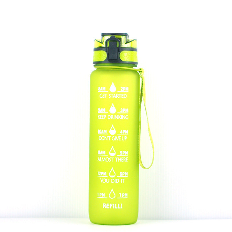 Transparent Flask Water Bottle 1000ml Kawaii BPA-Free Sports Infuser