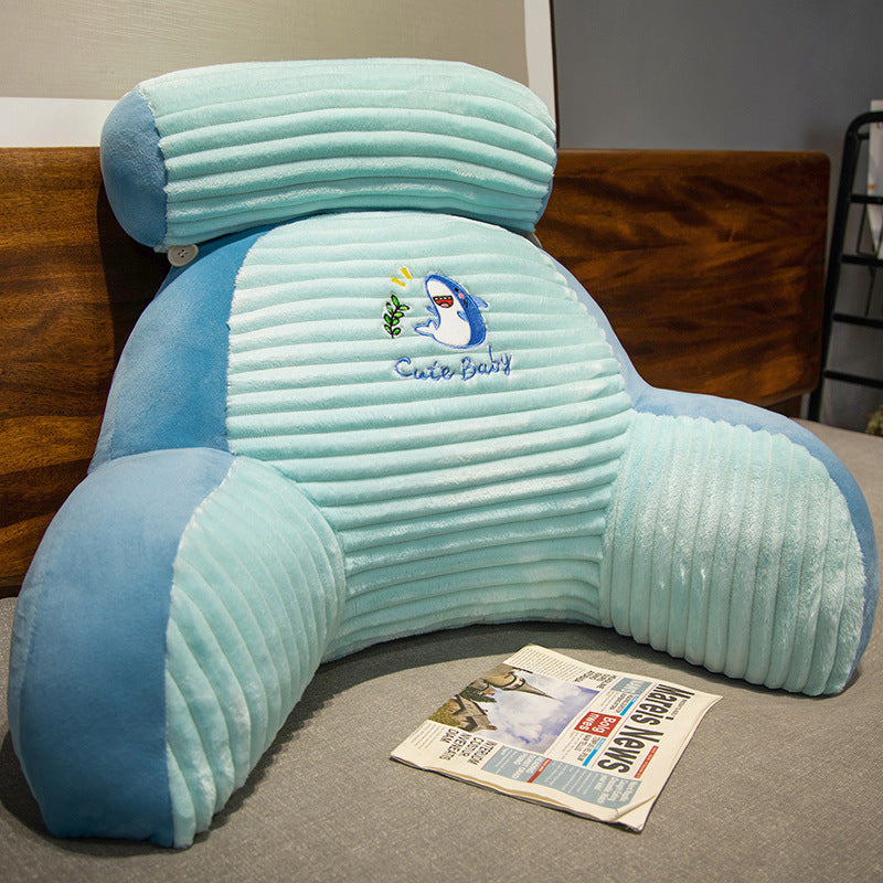 Striped Flannel Bedside Soft Upholstery Cushion: Cozy Animal Comfort