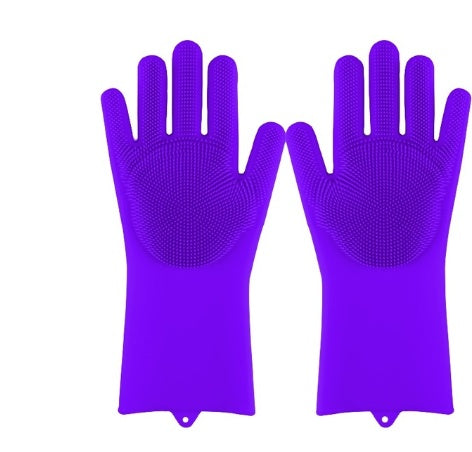 Silicone Heat-resistant Cleaning Brush Scrubbing Gloves for Kitchen Magic