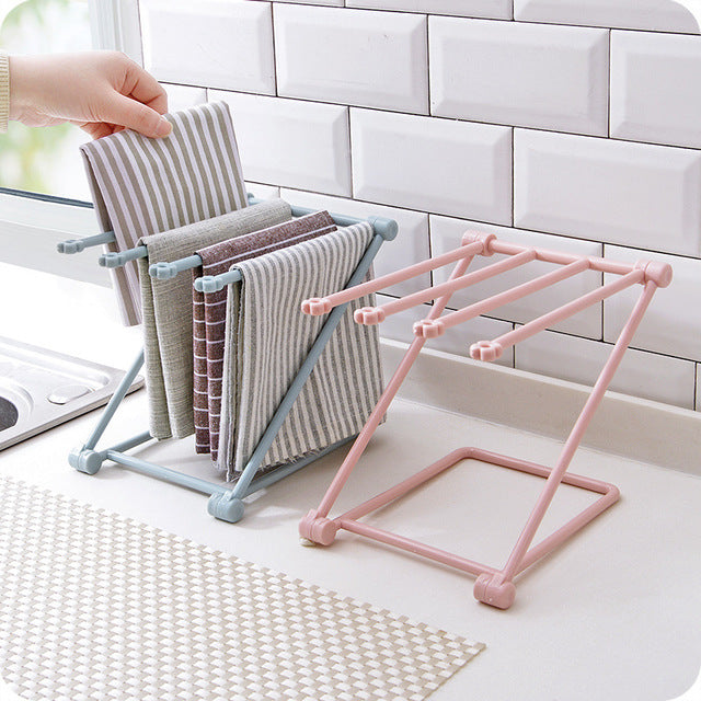 Foldable Dishcloth Shelf: Space-Saving Kitchen Accessories Gadget Organizer
