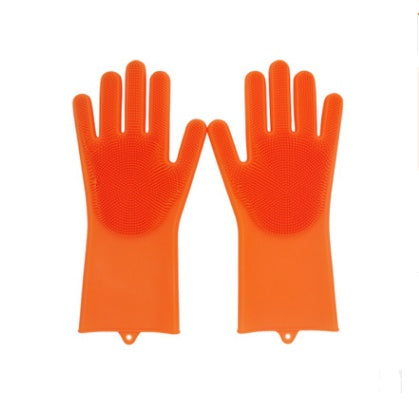 Silicone Heat-resistant Cleaning Brush Scrubbing Gloves for Kitchen Magic