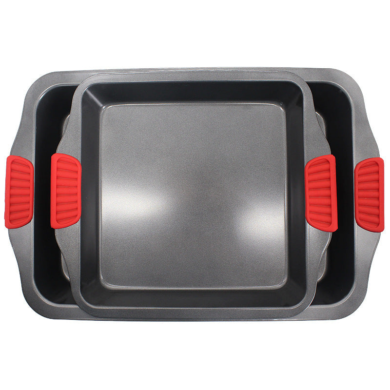 Silicone Binaural Baking Tray: Luxury Non-Stick Carbon Steel