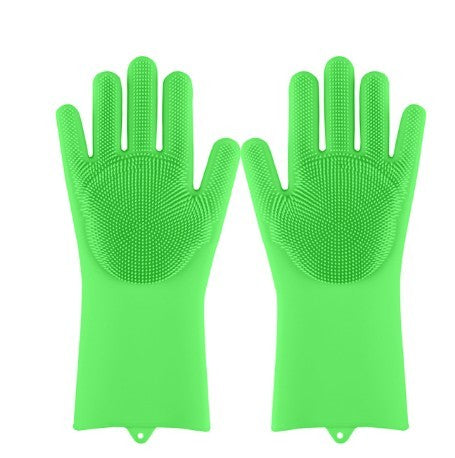 Silicone Heat-resistant Cleaning Brush Scrubbing Gloves for Kitchen Magic