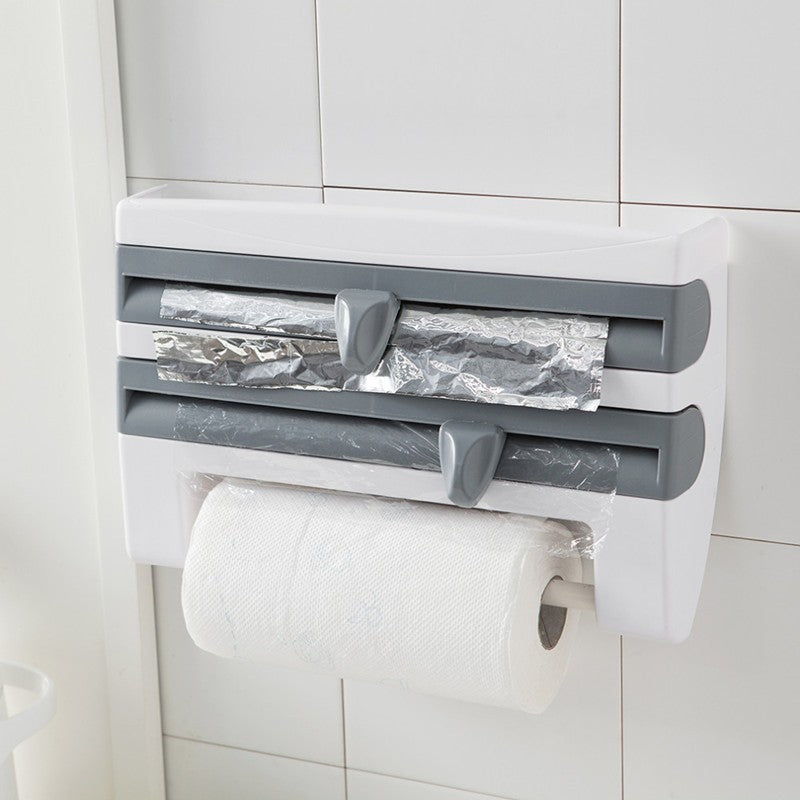 4-In-1 Kitchen Roll Holder Dispenser for Foil Film Wrap