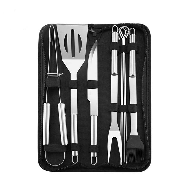 Premium 10-Piece BBQ Barbecue Tools Outdoor Baking Utensils Set