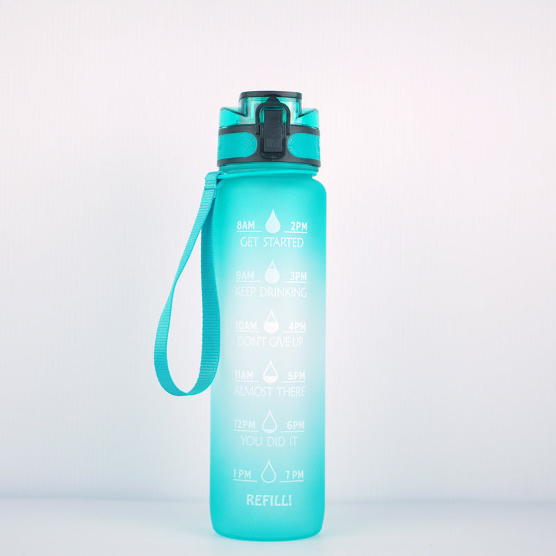 Transparent Flask Water Bottle 1000ml Kawaii BPA-Free Sports Infuser