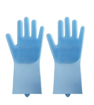 Silicone Heat-resistant Cleaning Brush Scrubbing Gloves for Kitchen Magic
