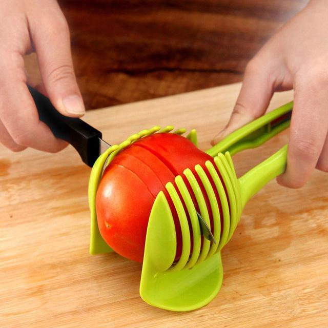Effortless Slicing with Fruit & Veggie Cutting Holder Tool