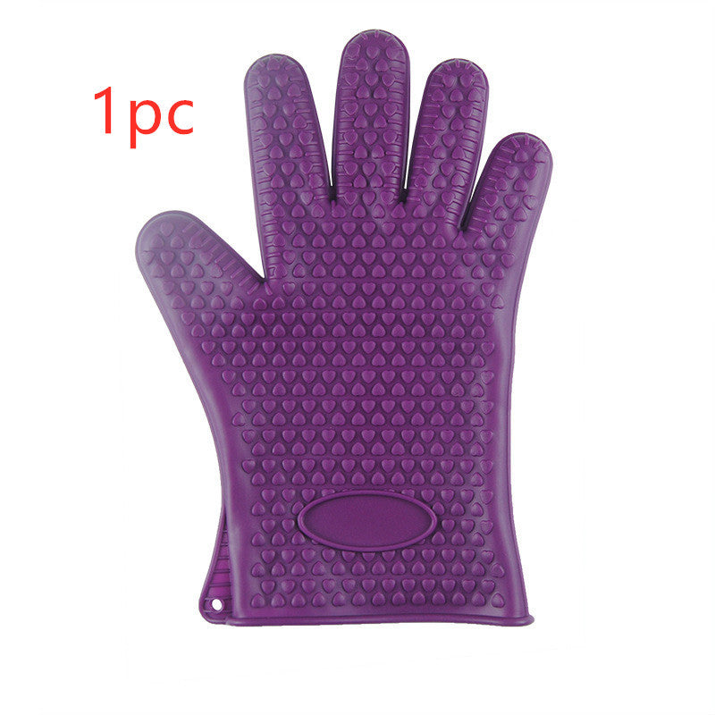 Heat Proof Food Grade Silicone Oven Mitts for BBQ Safety