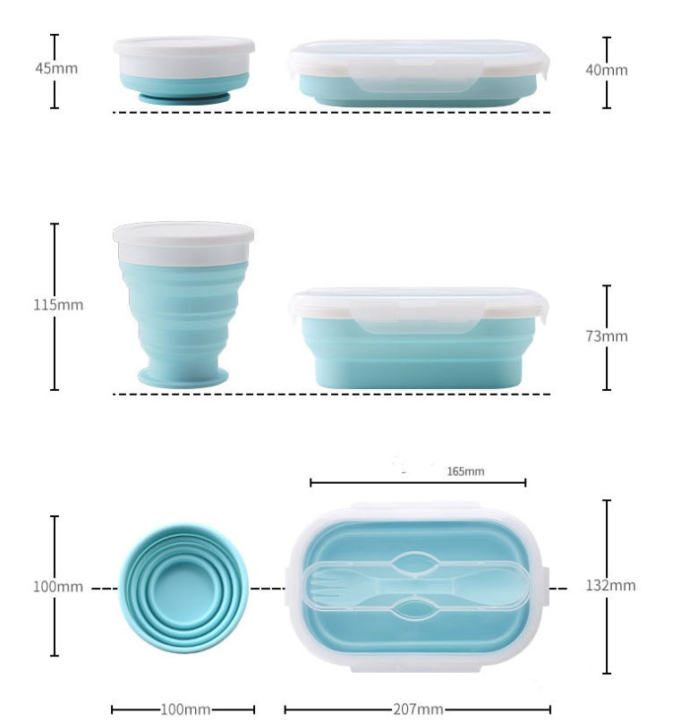 Space-Saving Portable Foldable Silicone Lunch Box for Modern Living