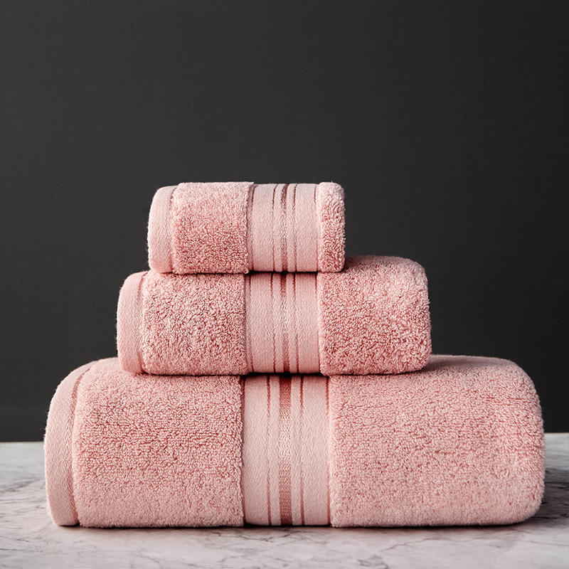 Luxury Pure Color Thick Cotton Bath Towel Set Collection