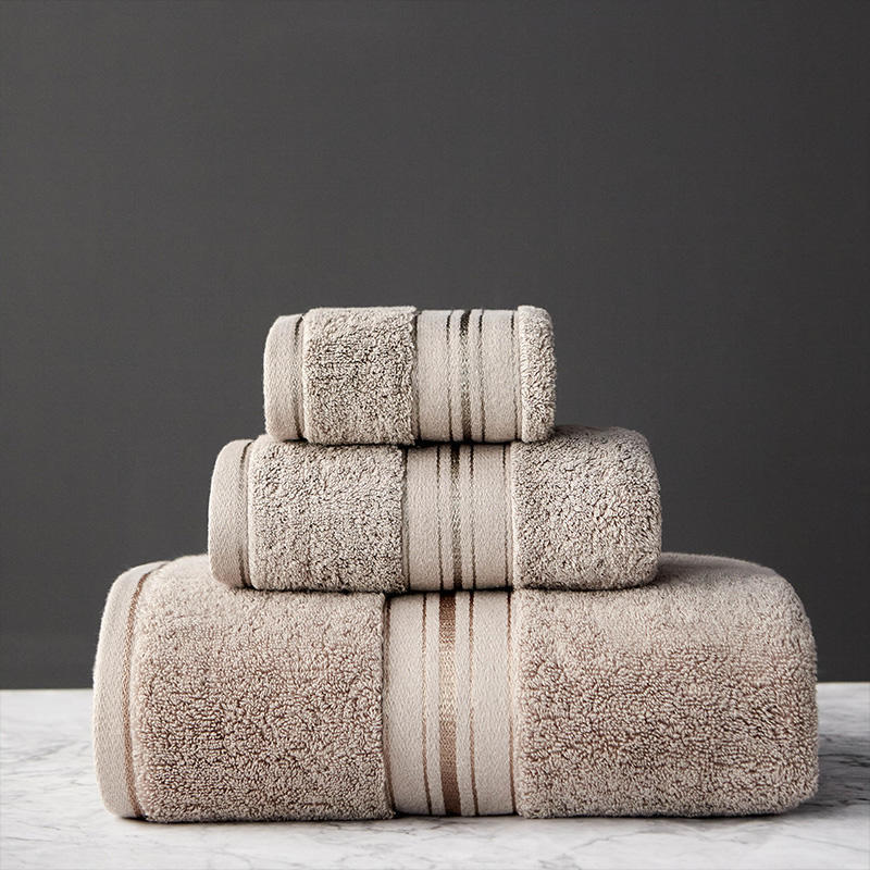 Luxury Pure Color Thick Cotton Bath Towel Set Collection