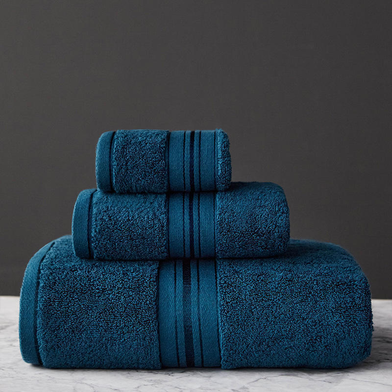 Luxury Pure Color Thick Cotton Bath Towel Set Collection