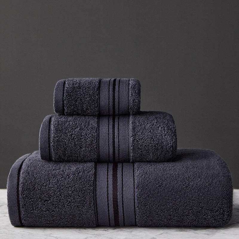 Luxury Pure Color Thick Cotton Bath Towel Set Collection