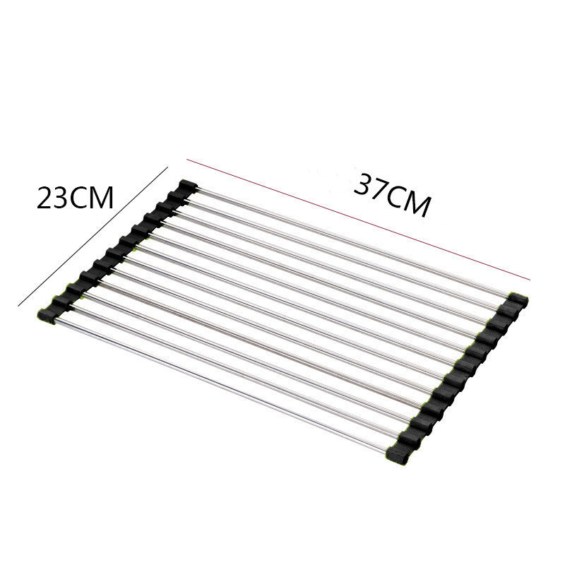 Sink Bowl Rack Stainless Steel Foldable Kitchen Dish Organizer