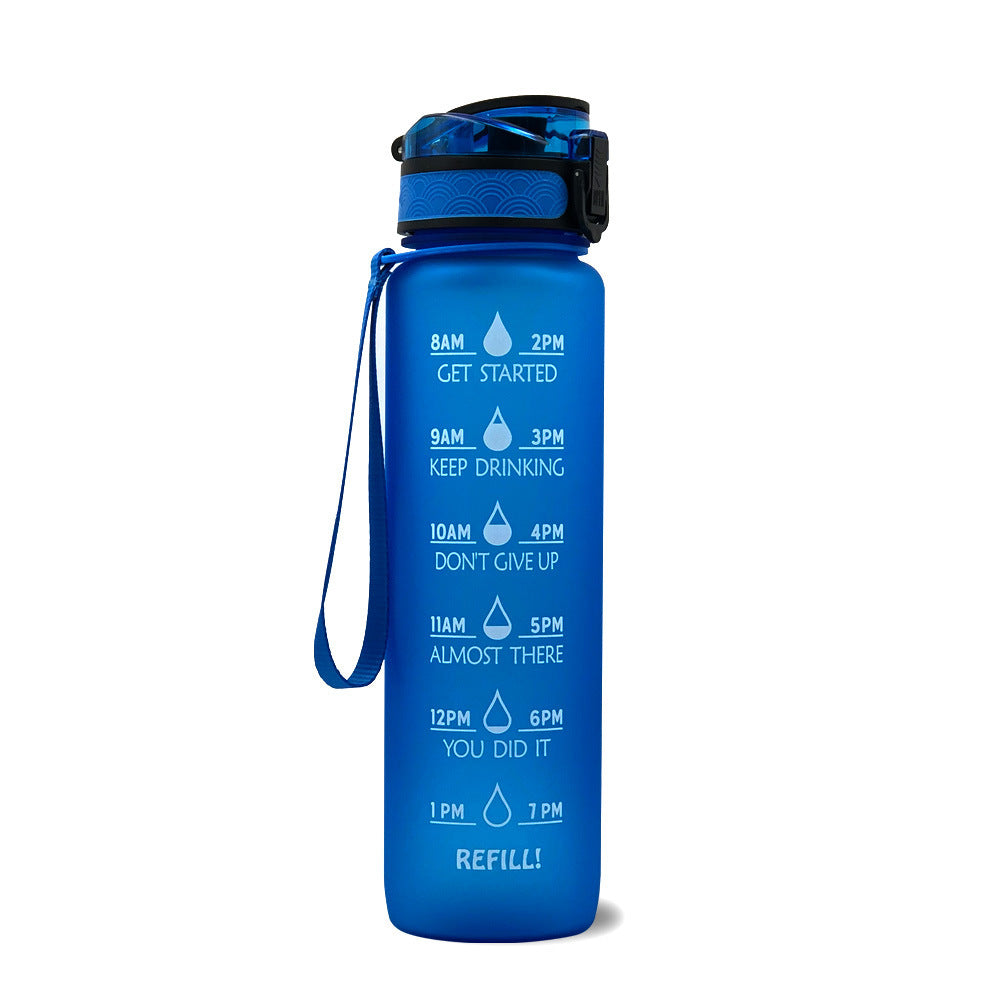 1L Tritan Time Marker Water Bottle - Leakproof Sports Fitness