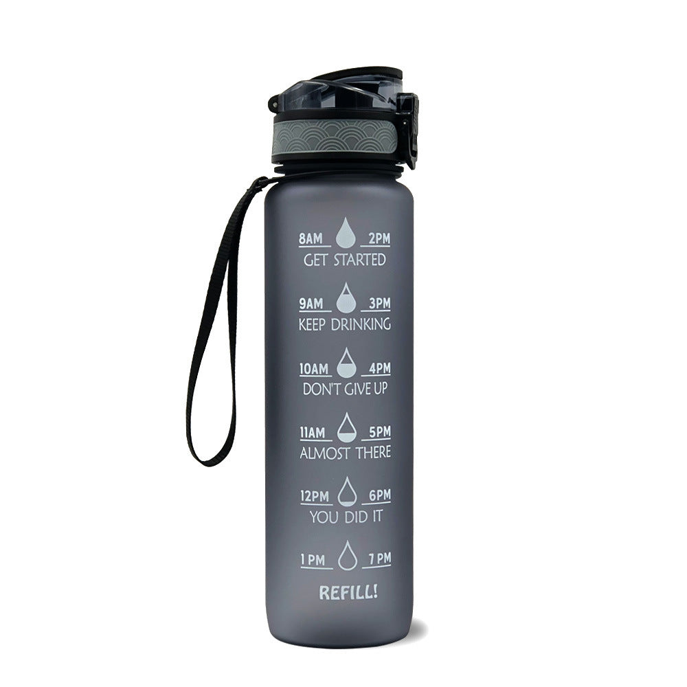 1L Tritan Time Marker Water Bottle - Leakproof Sports Fitness