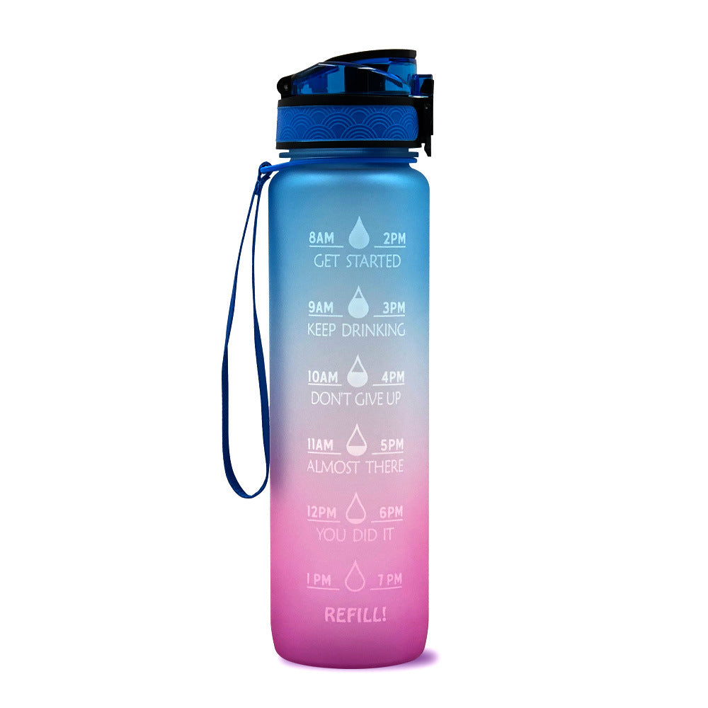 1L Tritan Time Marker Water Bottle - Leakproof Sports Fitness
