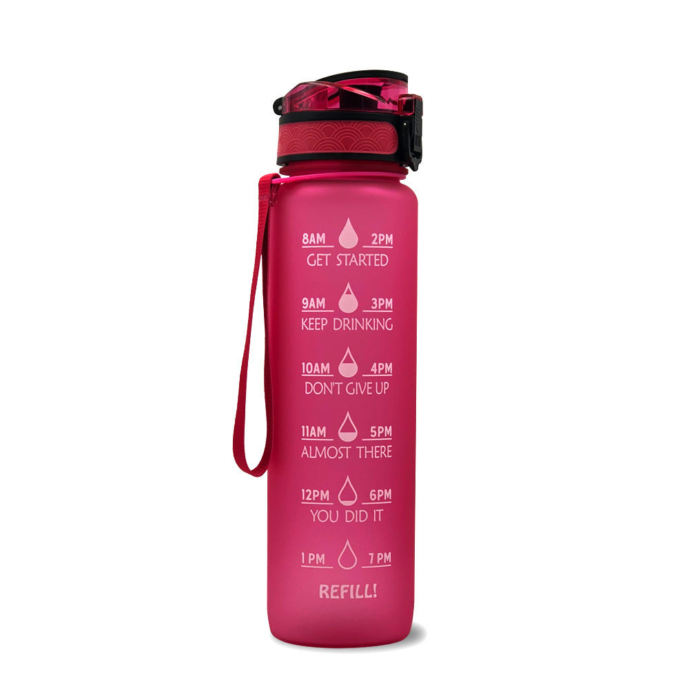 1L Tritan Time Marker Water Bottle - Leakproof Sports Fitness