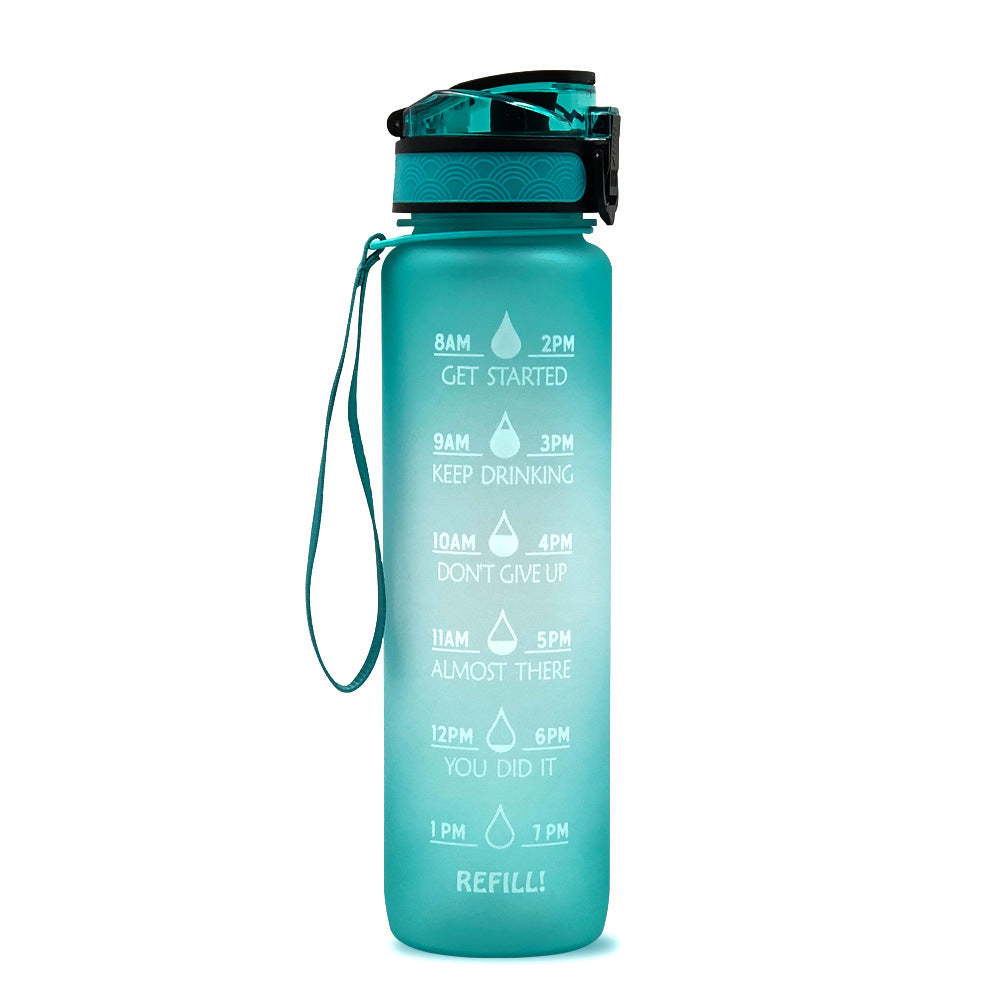 1L Tritan Time Marker Water Bottle - Leakproof Sports Fitness