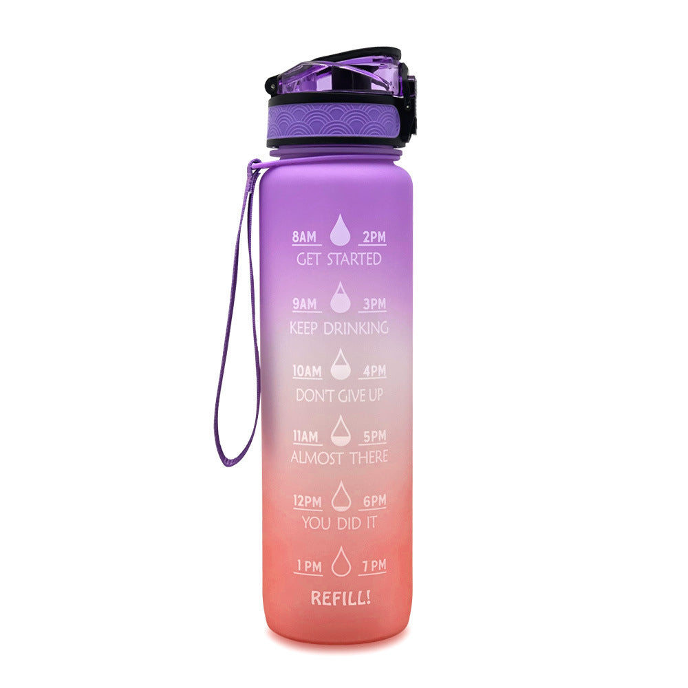 1L Tritan Time Marker Water Bottle - Leakproof Sports Fitness