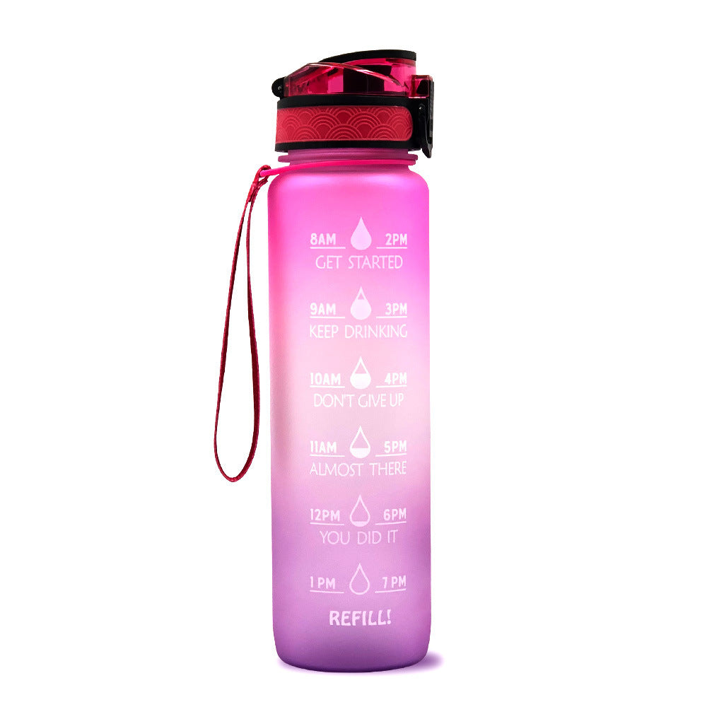 1L Tritan Time Marker Water Bottle - Leakproof Sports Fitness