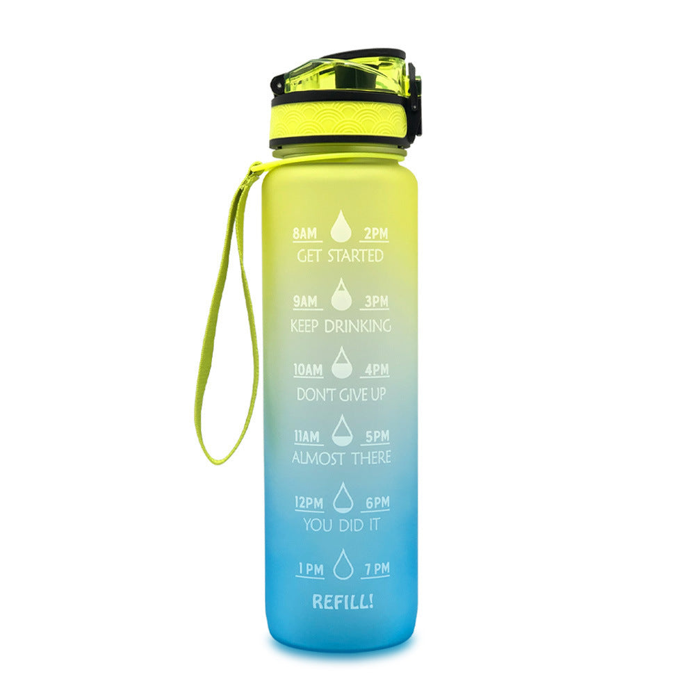 1L Tritan Time Marker Water Bottle - Leakproof Sports Fitness