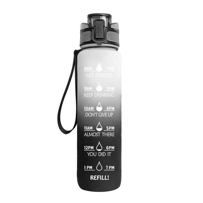 1L Tritan Time Marker Water Bottle - Leakproof Sports Fitness