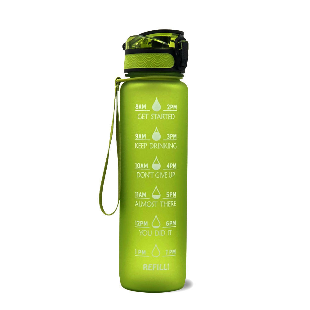 1L Tritan Time Marker Water Bottle - Leakproof Sports Fitness