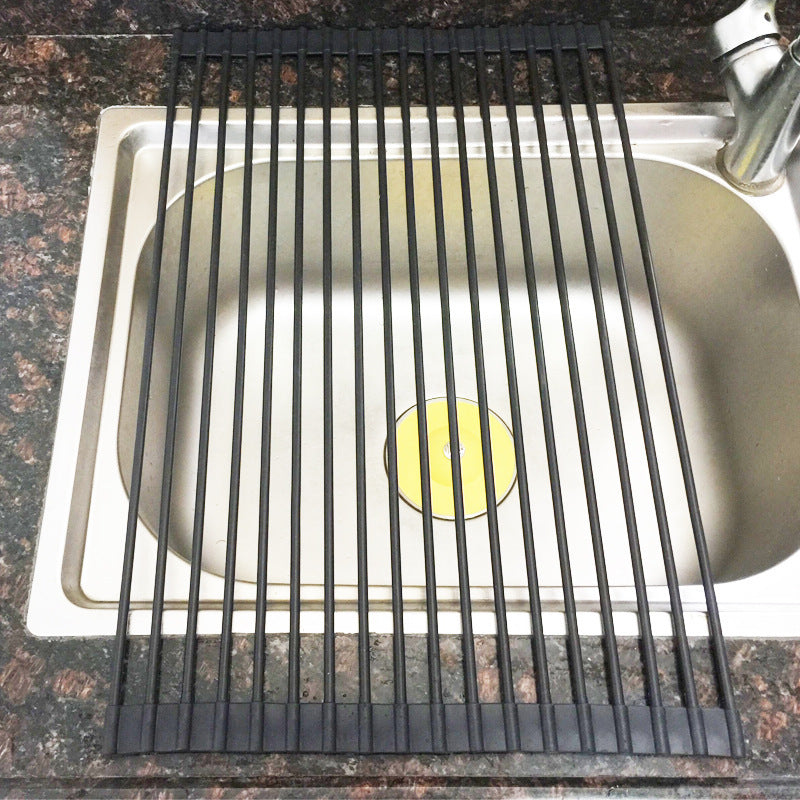Sink Bowl Rack Stainless Steel Foldable Kitchen Dish Organizer