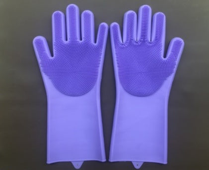 Silicone Heat-resistant Cleaning Brush Scrubbing Gloves for Kitchen Magic