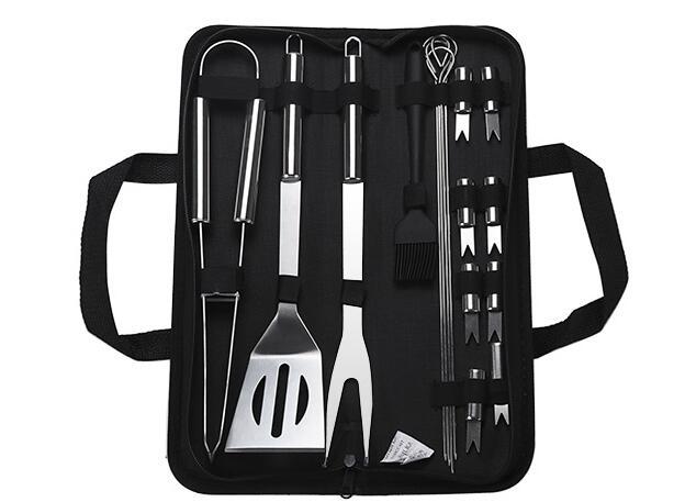 Premium 10-Piece BBQ Barbecue Tools Outdoor Baking Utensils Set