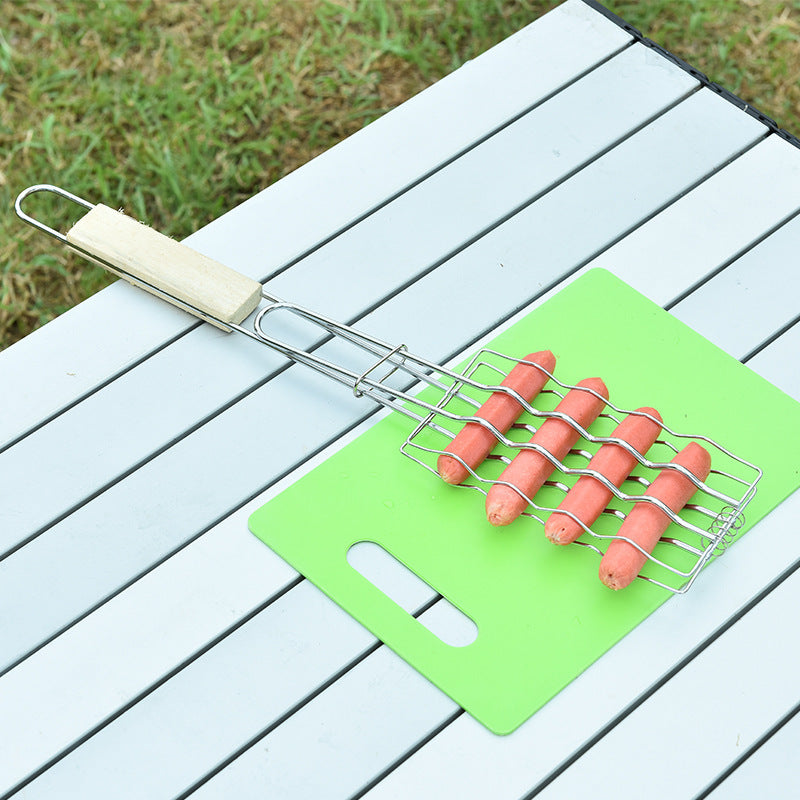 Ultimate Outdoor Grilling Accessories: Wooden Handle Barbecue Clip Set