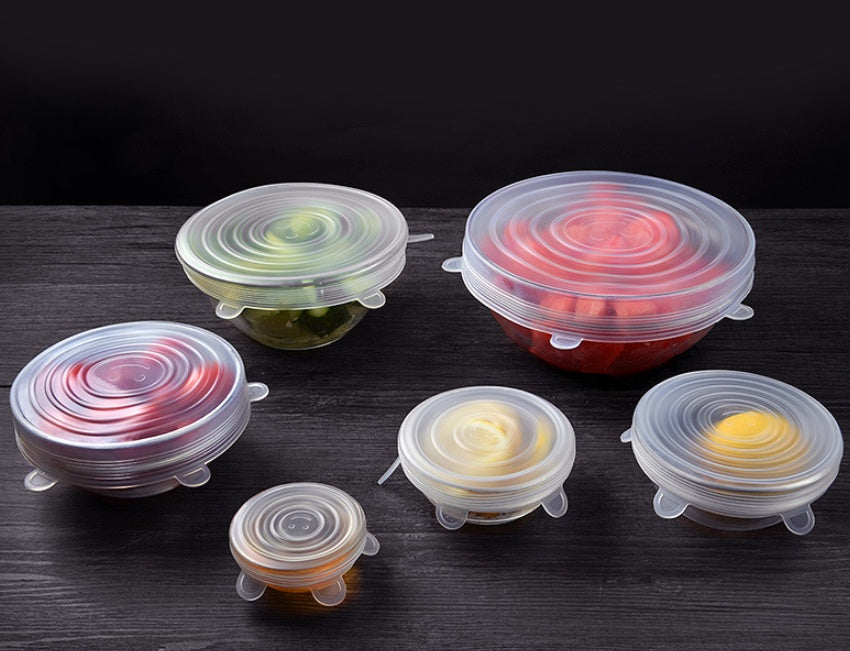 Versatile 6-Piece Stretch Siliconecover Set for Food Preservation