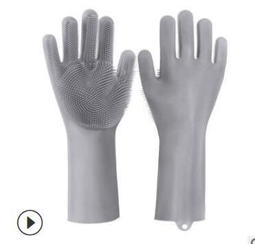 Silicone Heat-resistant Cleaning Brush Scrubbing Gloves for Kitchen Magic