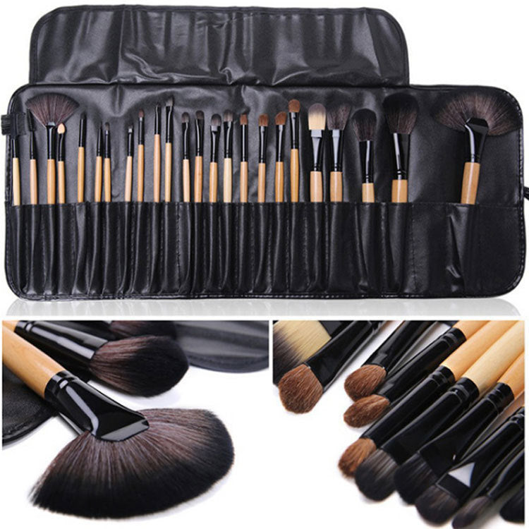 Complete 24 PCs Makeup Brush Set With Horse Hair Elegance