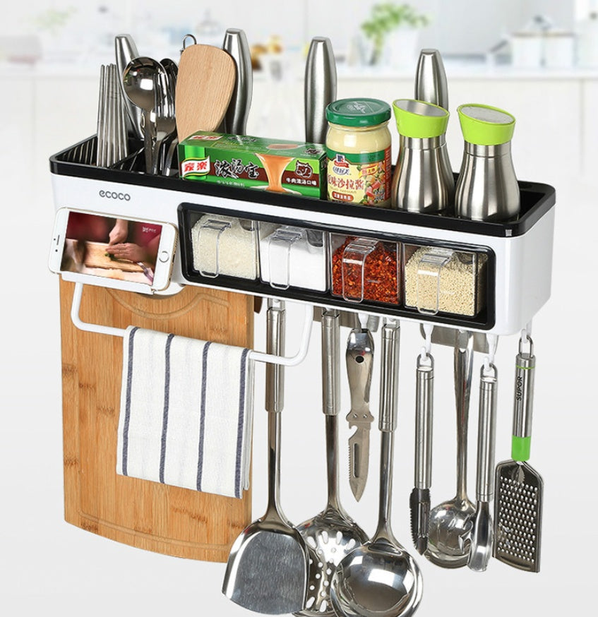 New Kitchen Storage Box: Multi-Function Wall-Mounted Racks Solution