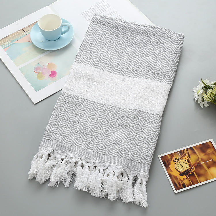 Luxurious Handmade Tassel Blanket Turkish Beach Towel – Vibrant Colors