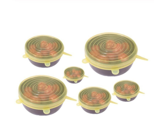 Versatile 6-Piece Stretch Siliconecover Set for Food Preservation