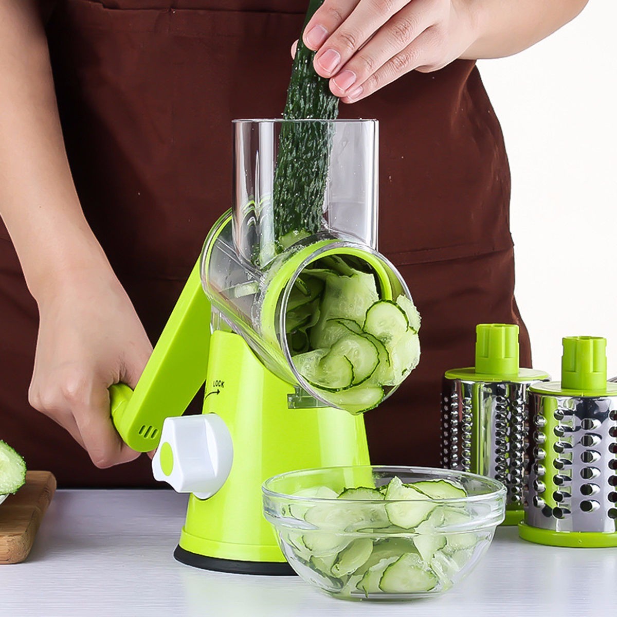 Vegetable Cutter Round Mandoline Slicer for Potato, Carrot, Cheese