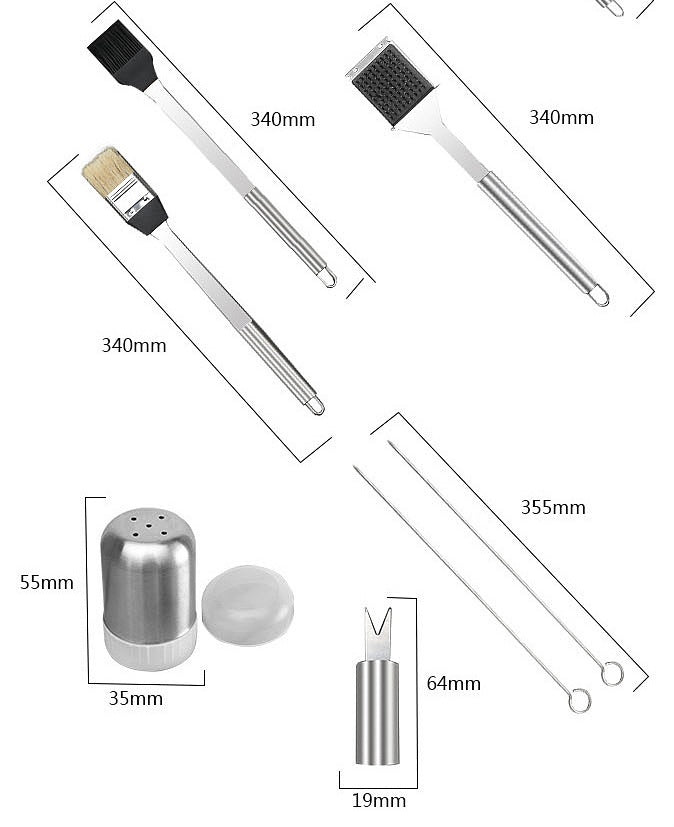Premium 10-Piece BBQ Barbecue Tools Outdoor Baking Utensils Set