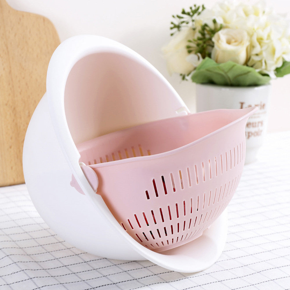 Portable Detachable Double-Layer Drain Basket for Fruit and Veggies