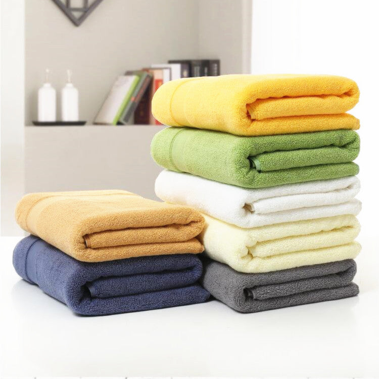 Luxurious Cotton Thickened Plain Colored Bath Towel: Ultimate Comfort