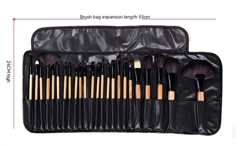 Complete 24 PCs Makeup Brush Set With Horse Hair Elegance