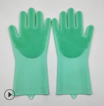 Silicone Heat-resistant Cleaning Brush Scrubbing Gloves for Kitchen Magic