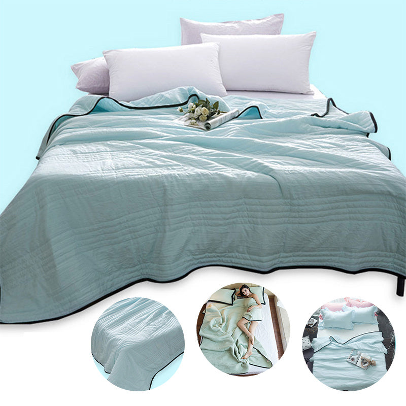 Pure Color Cooling Blanket: Compressible Summer Quilt Comfort